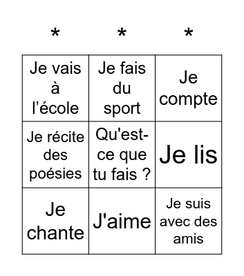 Tu aimes aller à l’école ? - Leçon 4 Bingo Card