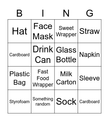 Beach Clean-up Bingo! Bingo Card