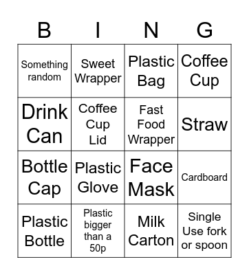 Beach Clean-up Bingo! Bingo Card