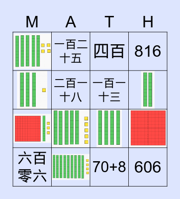 位值 Place Value Bingo Card
