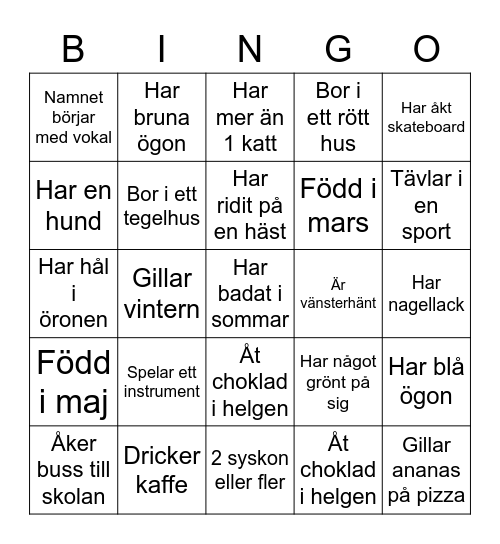 Lära känna Bingo Card