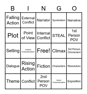 ELA Bingo Card