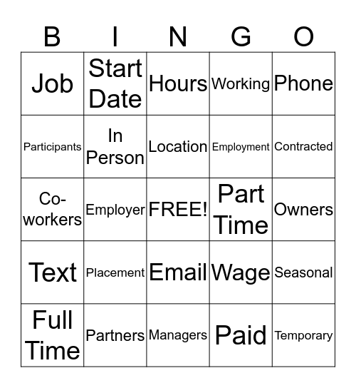 Goodwill Bingo Card