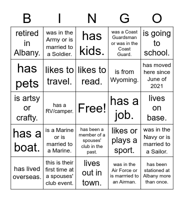 Find Someone Who... Bingo Card