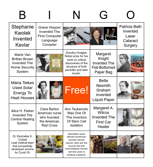 Women's History Month - Innovative Women Bingo Card