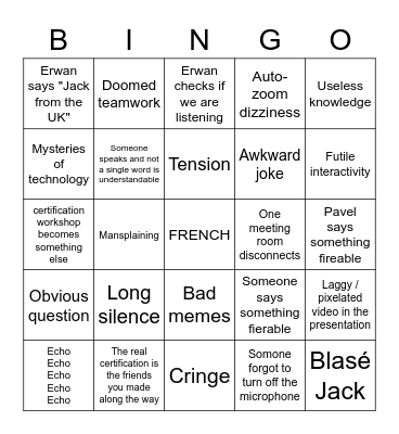 I am dead and this is punishment Bingo Card