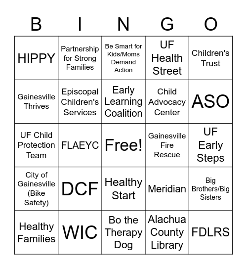 Celebrate the Child Bingo Card