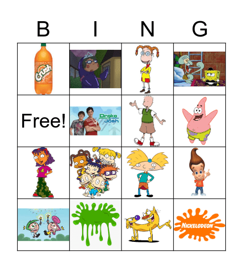 Nickelodeon Bingo 2 Bingo Card