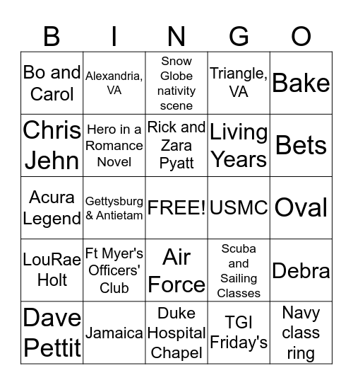 Blake's and Sara's Courtship & Engagement Bingo Card