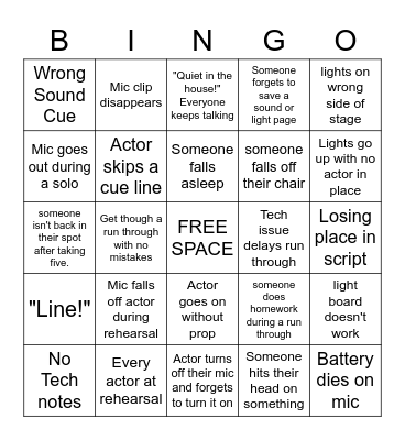 TECH WEEK BINGO Card