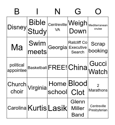 Early Marriage Bingo Card