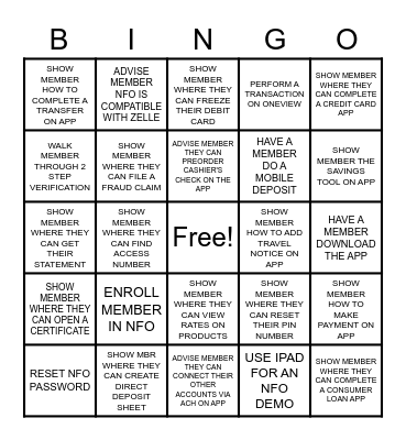 NFO Bingo Card