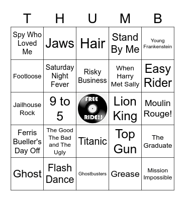 MOVIE SONGS Bingo Card