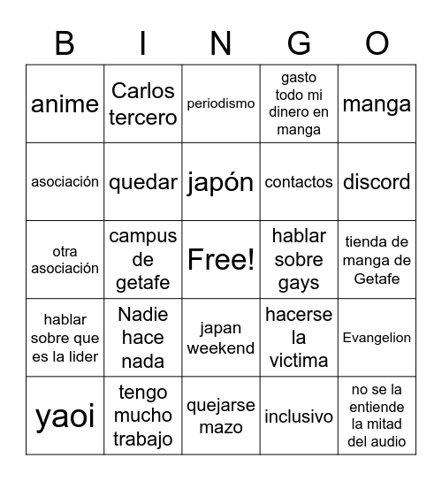 Gema Bingo Card