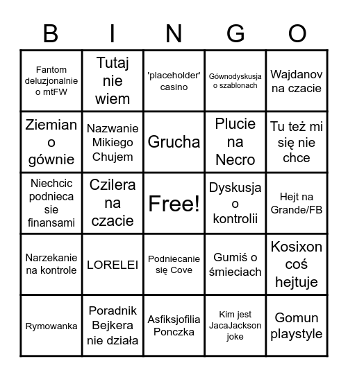 Twitch bingo h3 Bingo Card