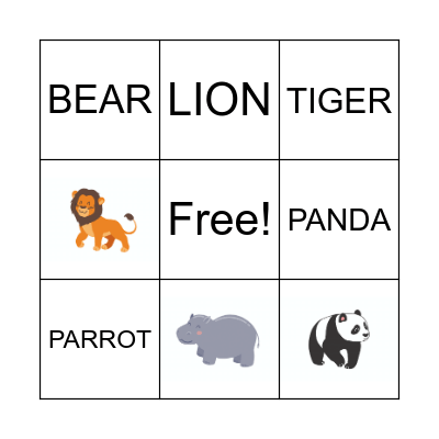 ANIMALS Bingo Card