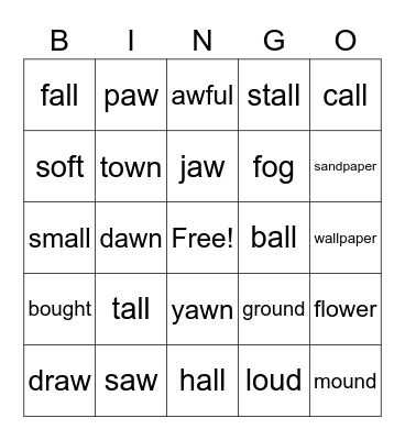 aw/au Bingo Card