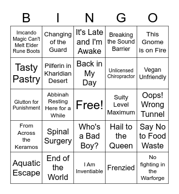 RS Achievement Bingo Card