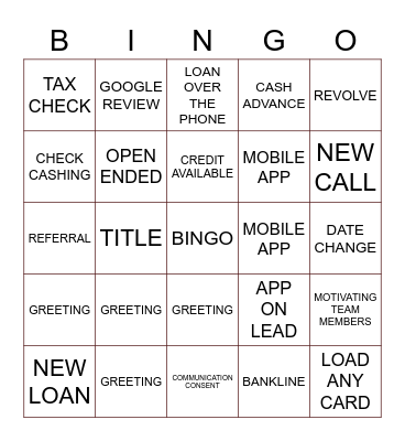 HAPPY FRIDAY Bingo Card