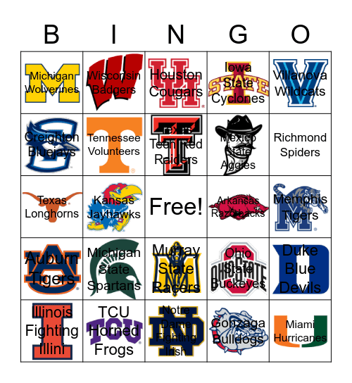 March Madness Bingo Card