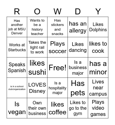 Find someone who.... Bingo Card