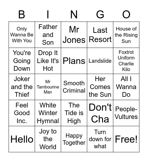 Mystery Round (guess the theme!) Bingo Card