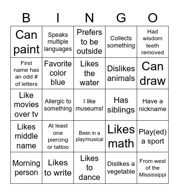 CGP Bingo Card