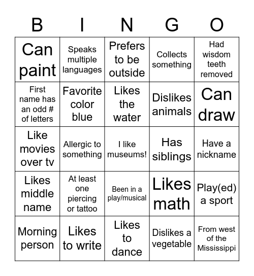 CGP Bingo Card