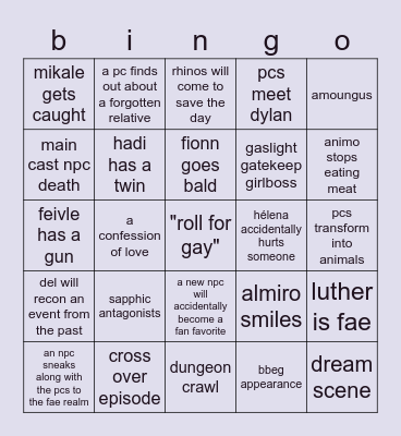 wggwagaw arc 2 bingo Card