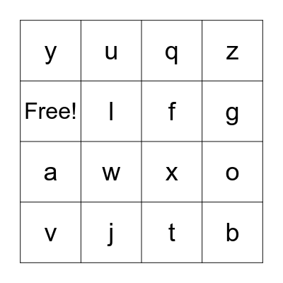 Jolly Phonics Groups 3 & 4 Bingo Card