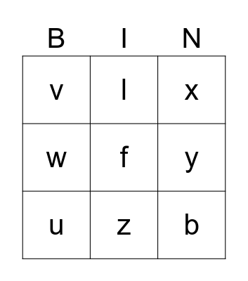 Jolly Phonics Groups 3 & 4 Bingo Card