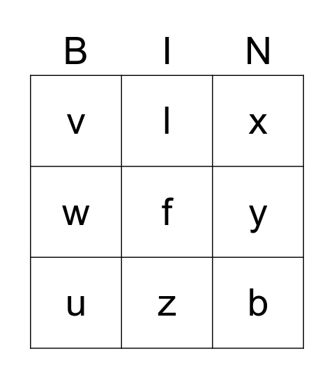 Jolly Phonics Groups 3 & 4 Bingo Card