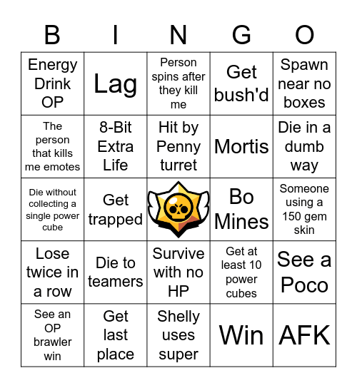 Brawl Stars Bingo Card