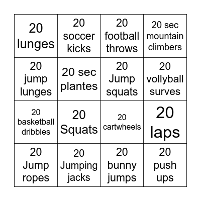 Outside things Bingo Card