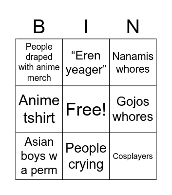 jjk volume 0 movie Bingo Card