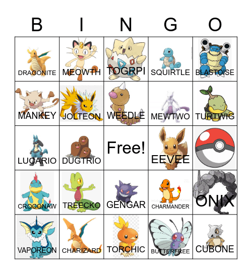 POKEMON BINGO Card