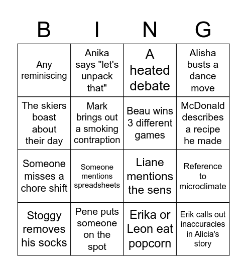 Birthday Bing Bingo Card