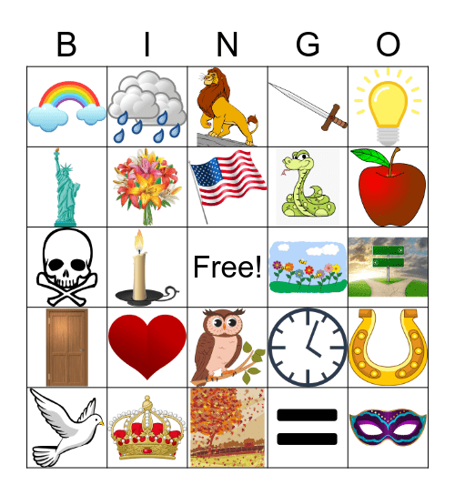 Symbols Bingo Card