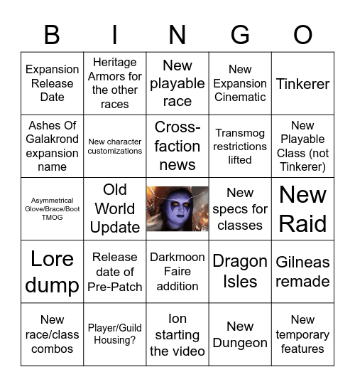 WoW Expansion Talking Points Bingo Card