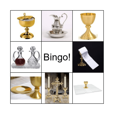 Sacred objects used in Catholic Mass Bingo Card