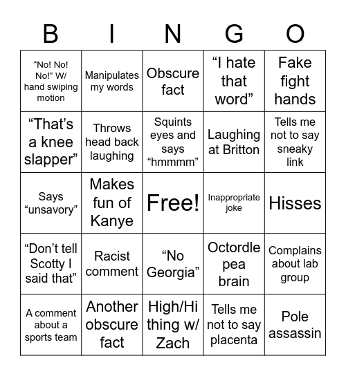 Braden the Bingo Card