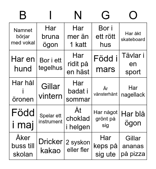 Lära känna Bingo Card