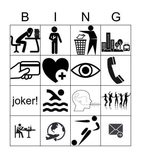 Travail & loisirs niveau I Bingo Card