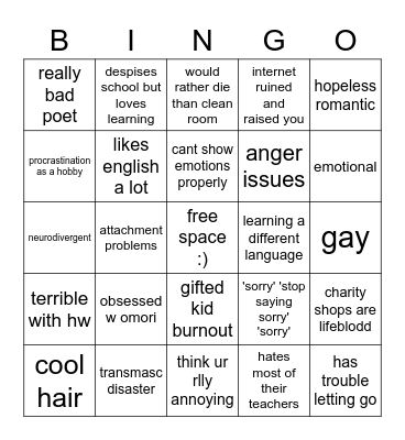 kai bingo Card