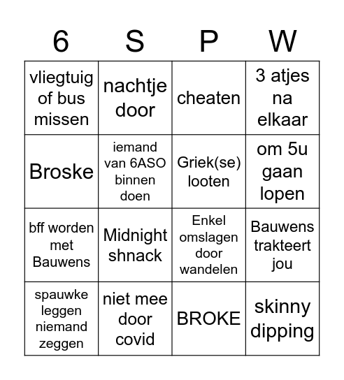 Athene 2022 Bingo Card