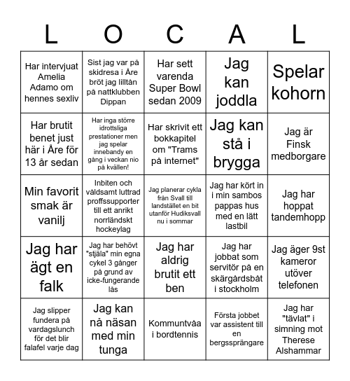 Local Tech Bingo Card