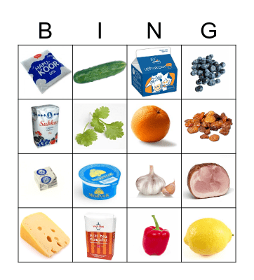 food Bingo Card