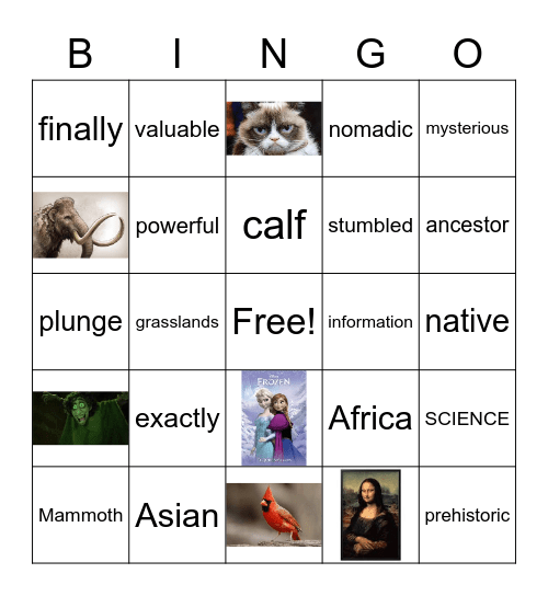 MAMMOTH MUMMY Bingo Card