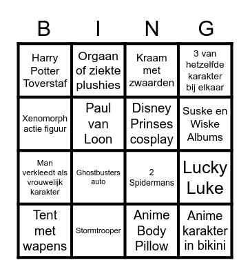 Comic Conbingo Card