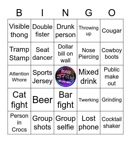 www.karjackers.com (Things Seen in Bar #2) Bingo Card
